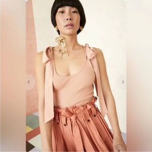 Ulla Johnson Bailey tank ribbed bow strap tank top medium